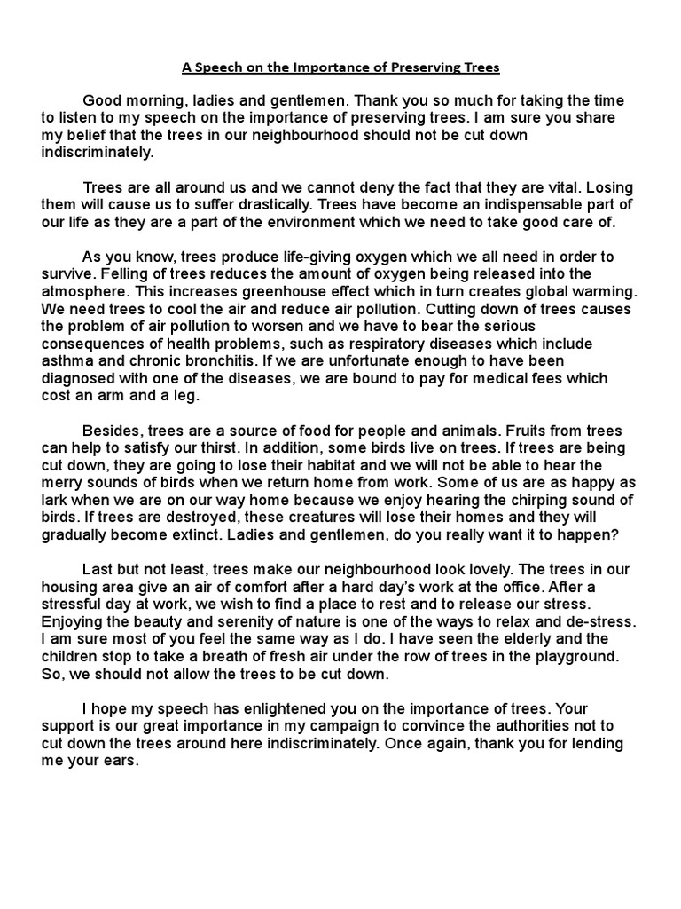 Importance Of Preserving Trees Drawing