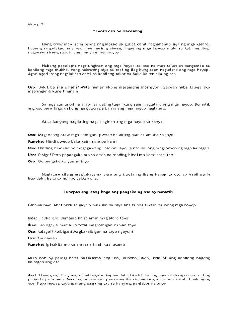 Filipino Puppet Show Script PDF