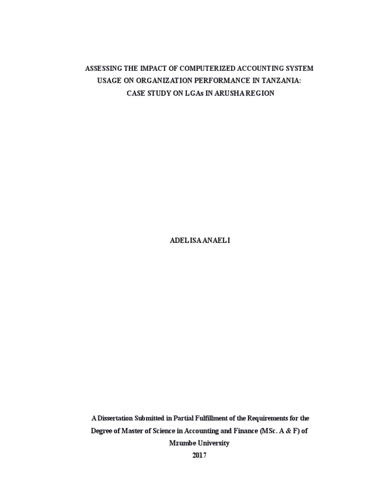 Assessing The Impact of Computerized Accounting System Usage On ...