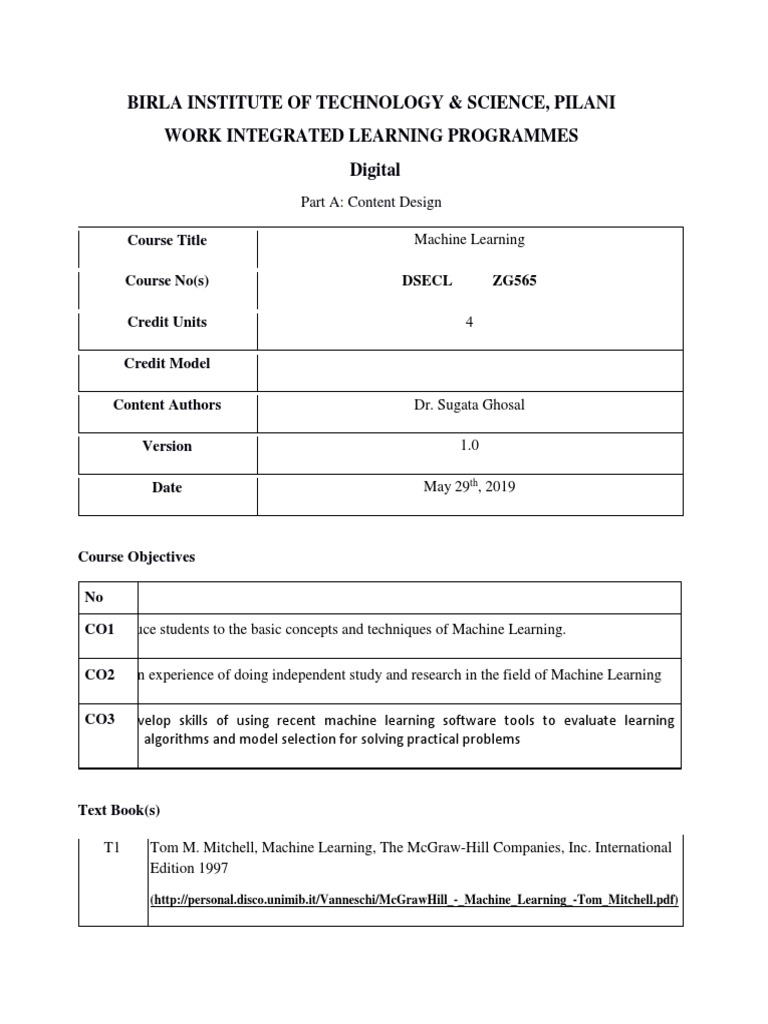 Machine Learning Dse Course Handout Pdf Machine Learning