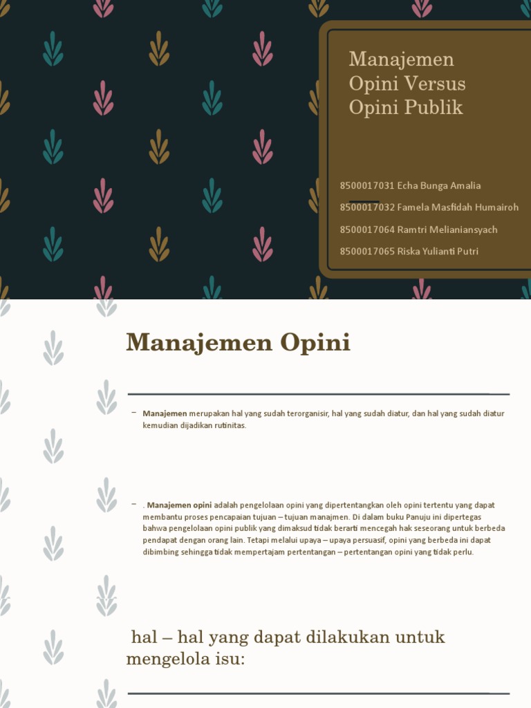 Manajemen Opini Publik yang Efektif | PDF