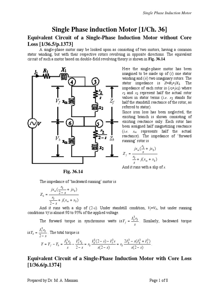 02 Single Phase Im 02 | PDF | Capacitor | Electric Motor