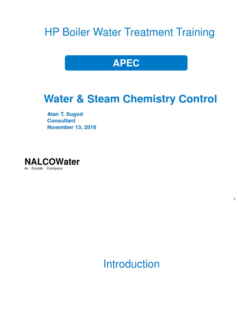 Good Nalco Document For High Pressue Boiler Chemistry PDF Boiler