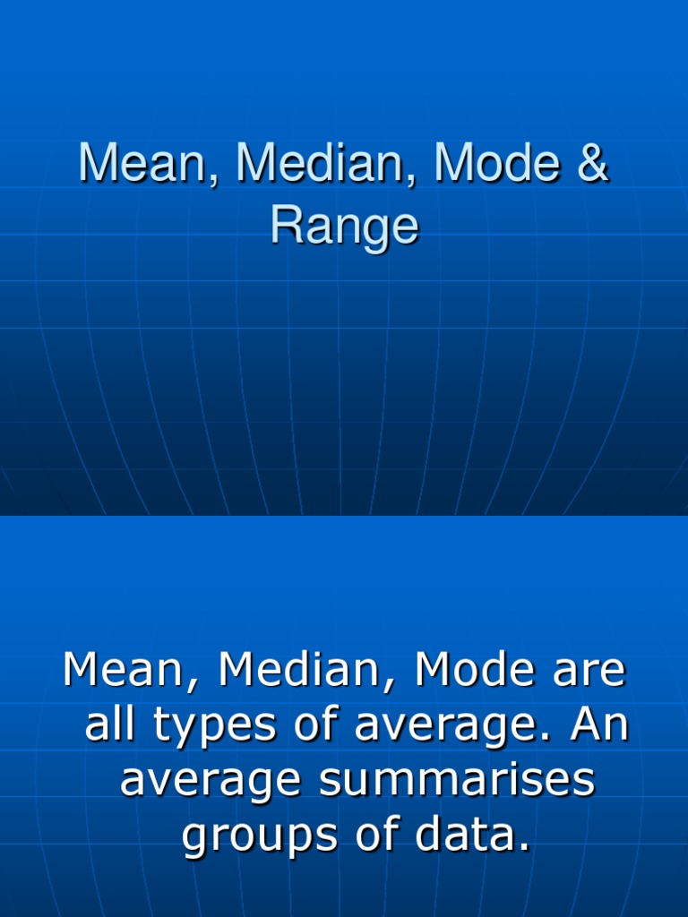 Mean Median Mode Range | PDF