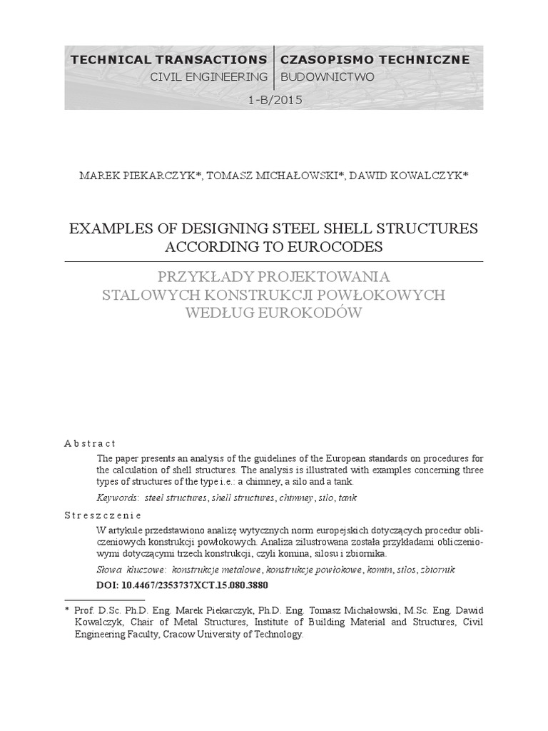 Eurocode Steel Chimney Design PDF | PDF | Bending
