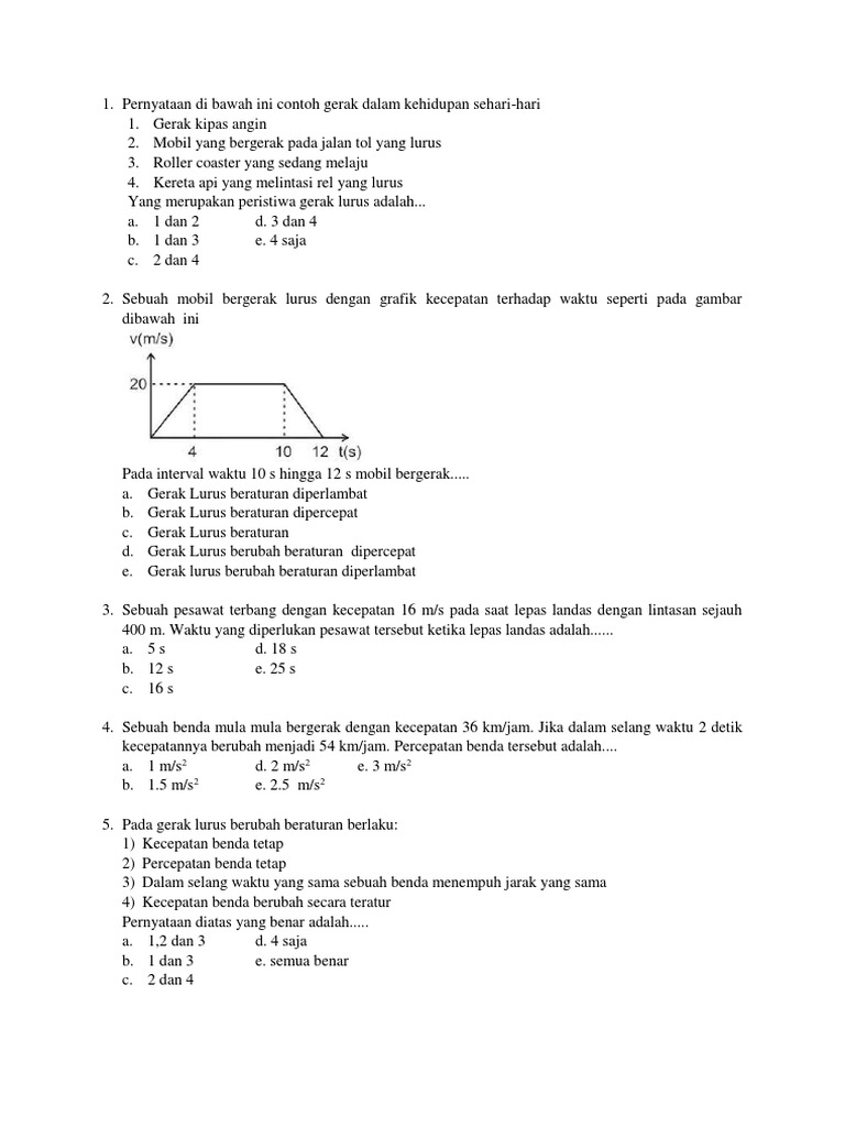 Naskah Soal Pas Fisika Kelas X Smk Primnus