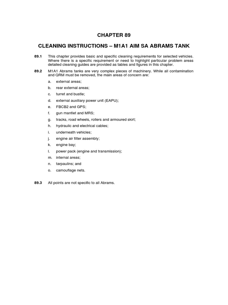 M1A1 Abrams Tank Cleaning Guide | PDF | Manufactured Goods | Nature