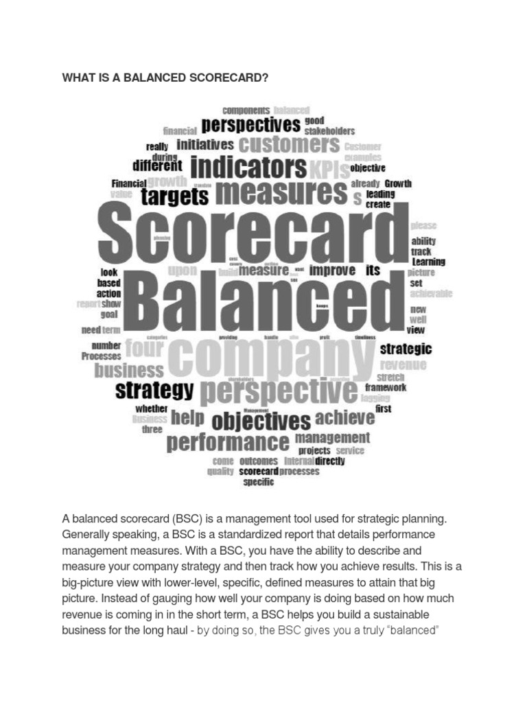 Understanding the Balanced Scorecard | PDF | Performance Indicator ...
