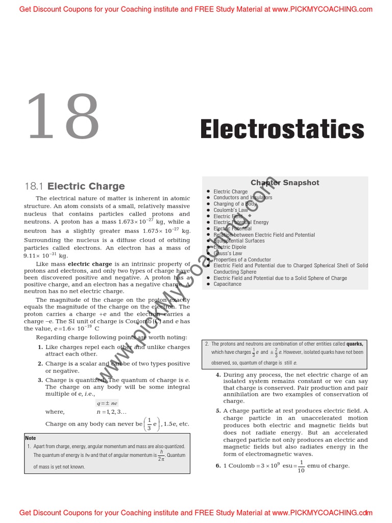 Electrostatics 2 PDF | PDF | Electric Charge | Electric Field