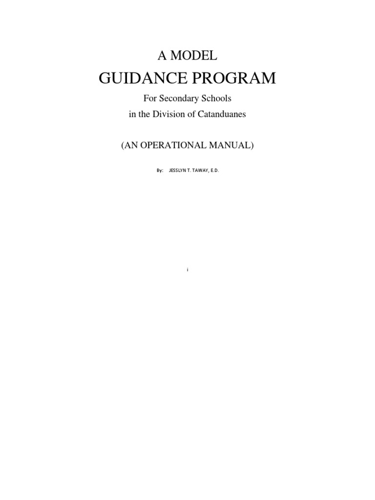 Model Guidance Program for Catanduanes | PDF | School Counselor | Teachers