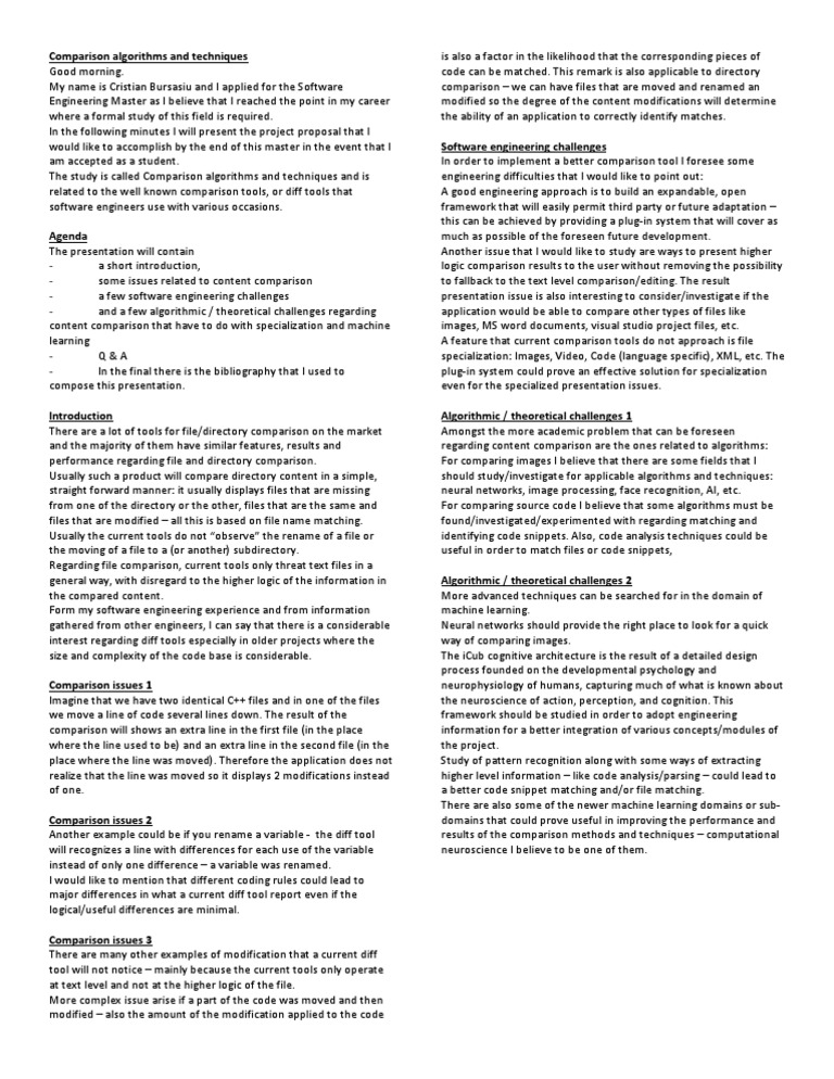 Advanced Comparison Algorithms in Software | PDF | Source Code ...