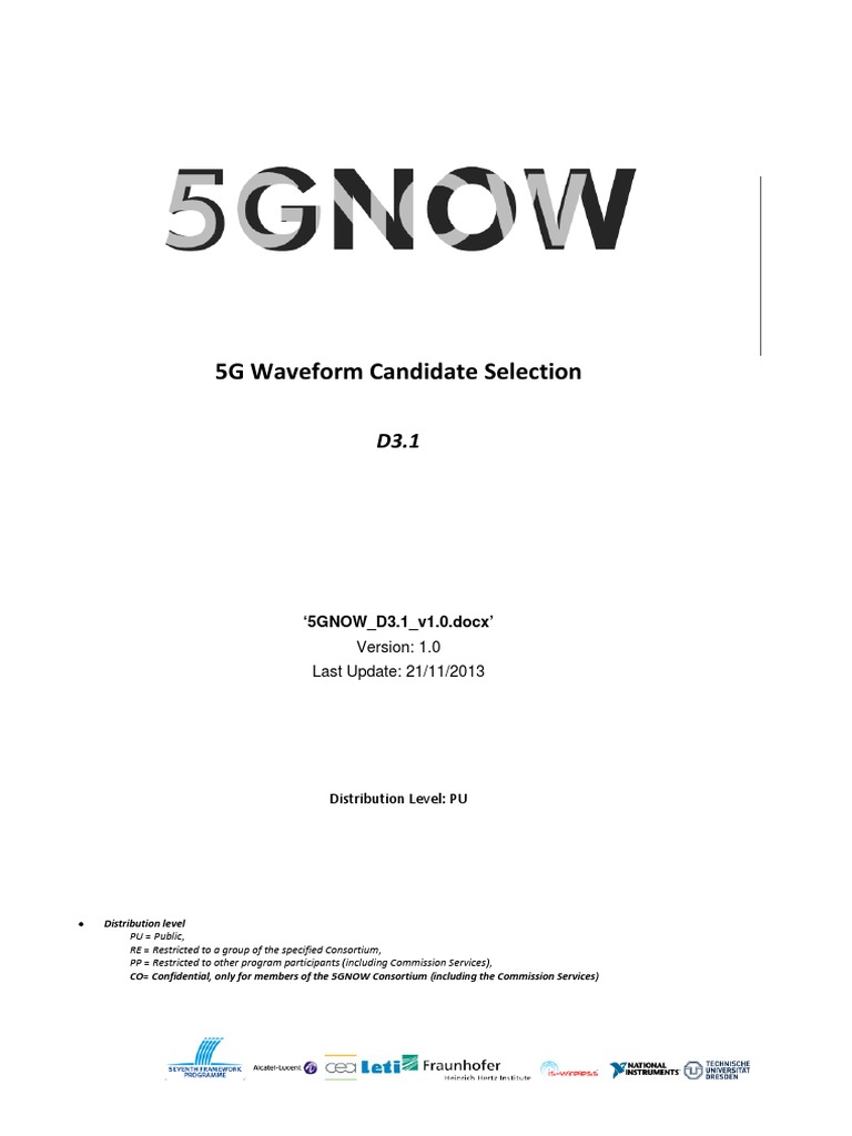 5G Waveform Selection Guide | PDF | Orthogonal Frequency Division ...