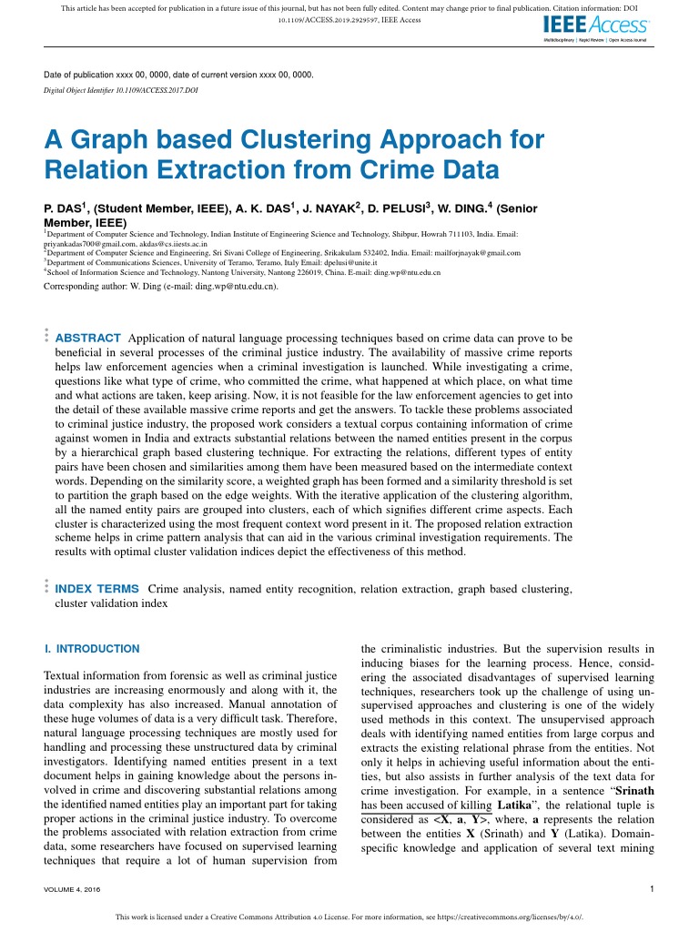 Graph Clustering for Crime Data Analysis | PDF | Cluster Analysis ...
