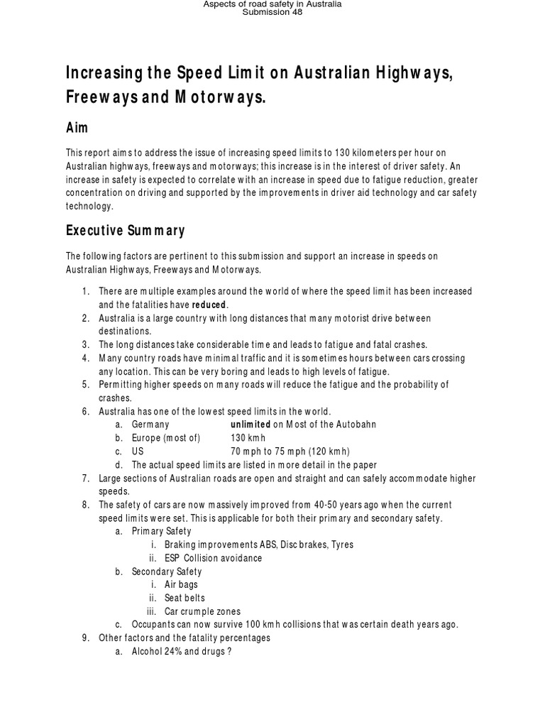 Australian Highway Speed Debate | PDF | Speed Limit | Traffic Collision