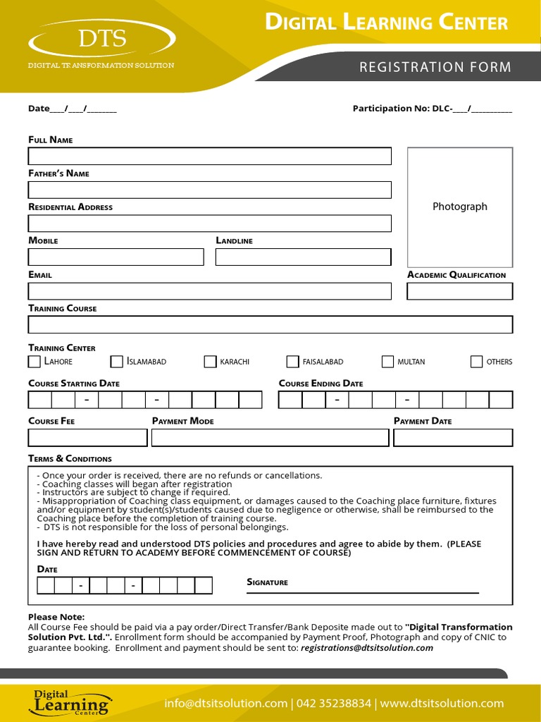 Digital Enrollment Form for Courses | PDF