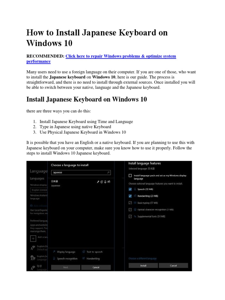 How To Install Japanese Keyboard On Windows 10 PDF Ibm Pc