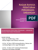 Ragam Bahasa Peraturan Perundang-Undangan