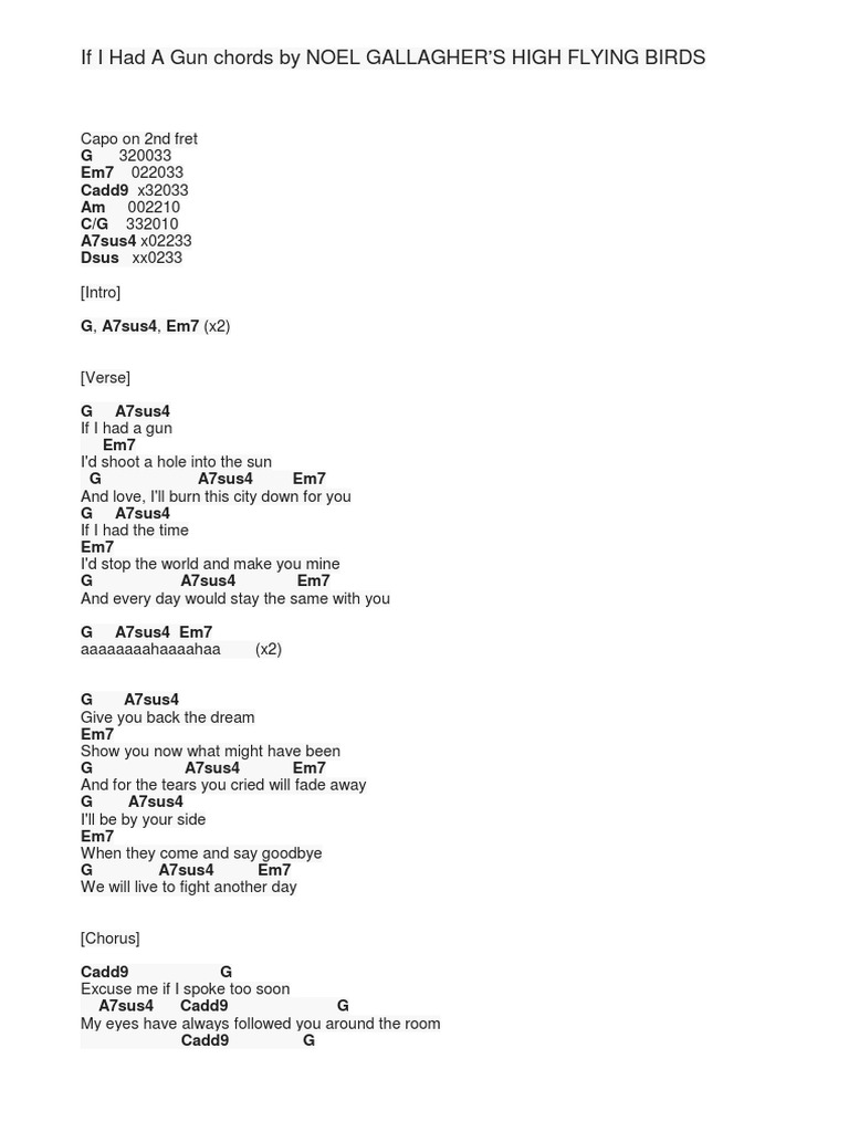 If i had a gun noel gallagher pdf