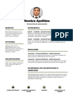 Nueva Plantilla Curriculum Vitae Verde Foto Centro