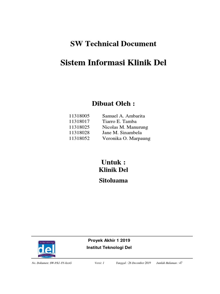 Dokumen Teknik SW Klinik Del | PDF | Komputer