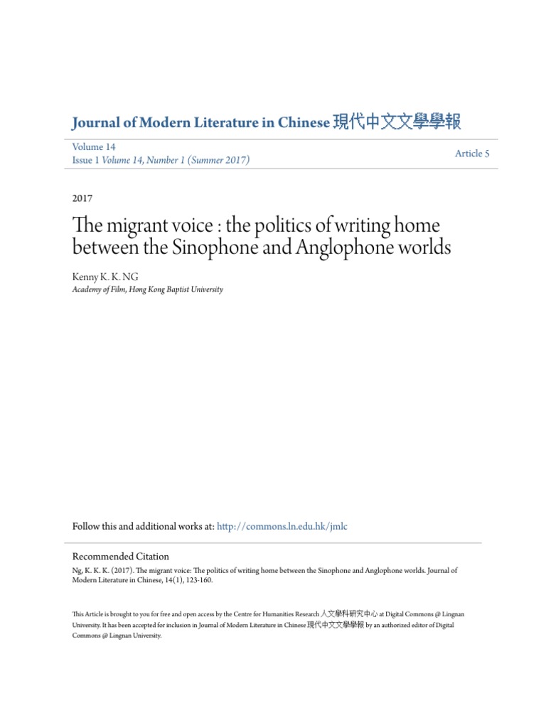 The Migrant Voice Writing Diaspora Betw | PDF | Writers | China
