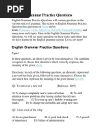 English Grammar Practice Questions