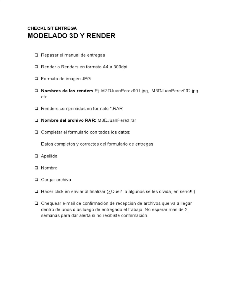 Checklist - Modelado 3D y Render PDF | PDF | Crecimiento personal y ...