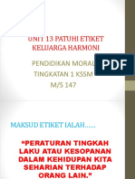 Unit 13 Patuhi Etiket Keluarga Harmoni