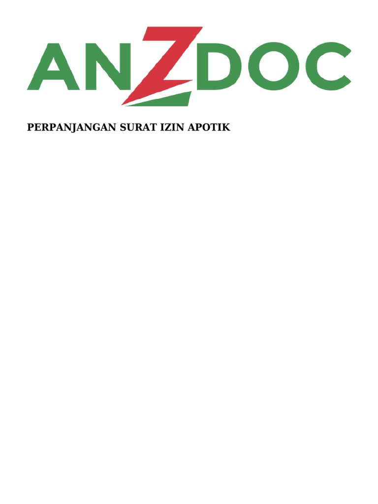 Perpanjangan Surat Izin Apotik | PDF