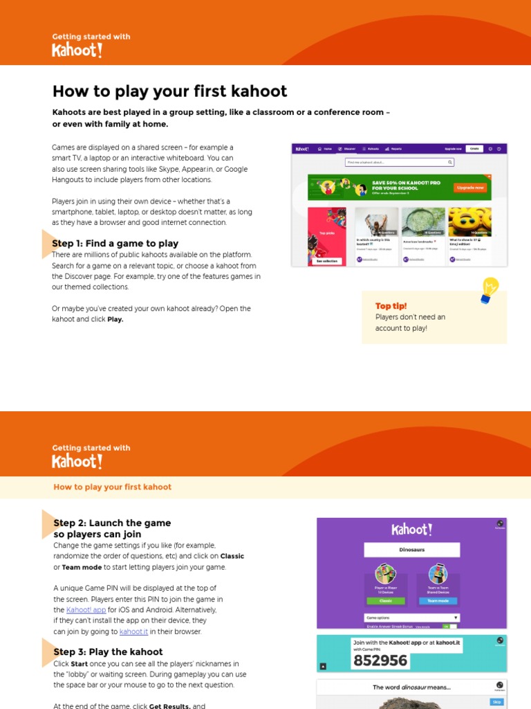 Træde tilbage fordel timeren Kahoot Guide PDF | PDF | Mobile App | Android (Operating System)