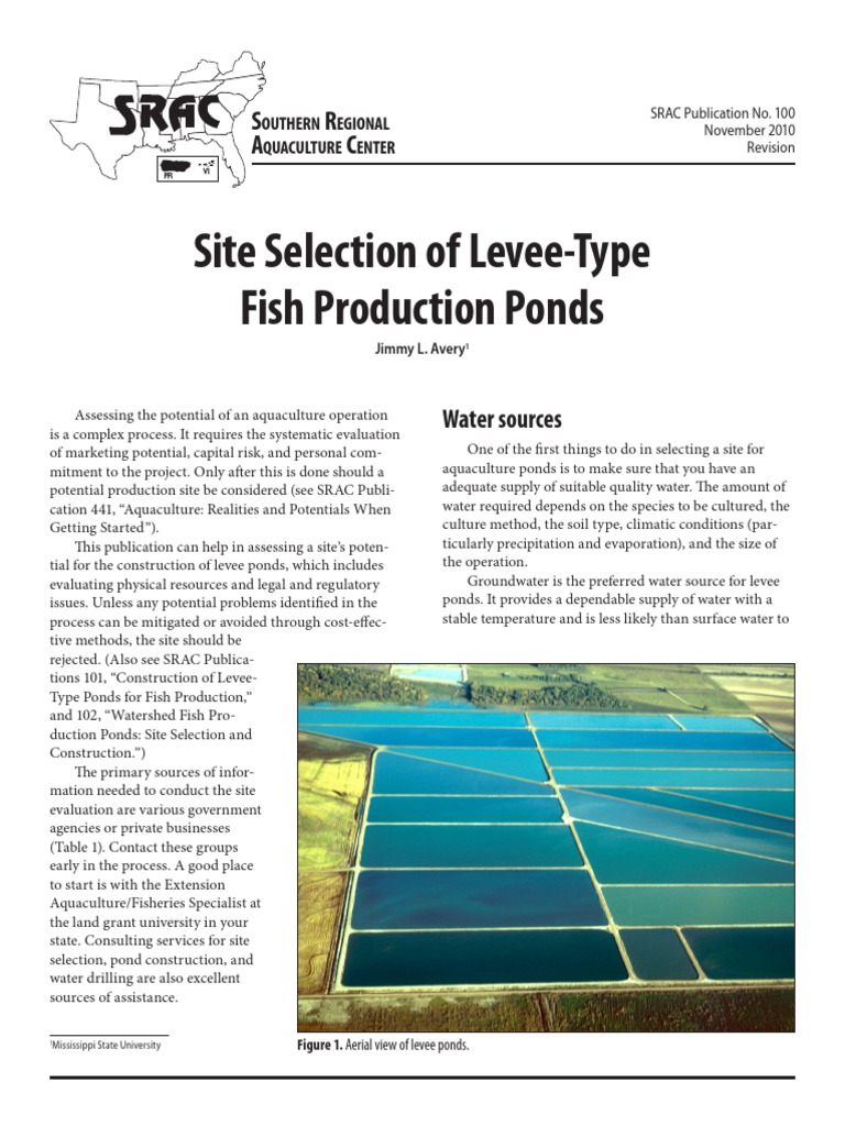 Site Selection for Levee Ponds in Aquaculture | PDF | Flood | Soil
