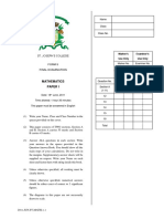SJC S5 2010-2011 Maths Paper I - Final Exam PDF