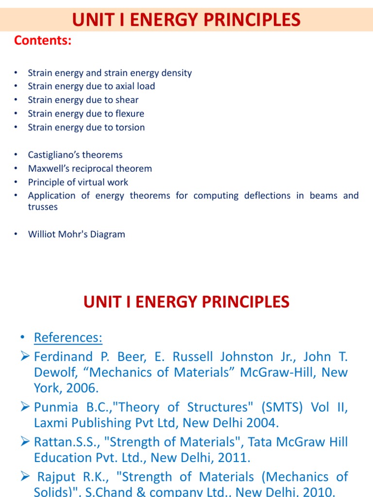 Unit 1 - Energy Principles PDF | PDF | Deformation (Engineering 