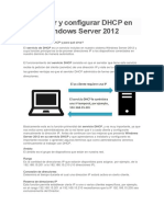 Instalar y Configurar DHCP en Windows Server 2012