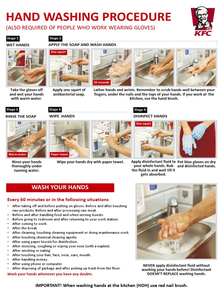 Hand Washing Procedure for Food Safety | PDF | Hand Washing | Public Health