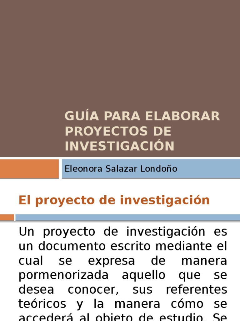 Guía para Elaborar Proyectos de Investigación | PDF | Teoría | Paradigma