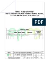 NC AS IL01 34 Instalacion en Zanja de Tuberia de PVC HD GRP CCP y ACERO en Redes de Acueducto PDF