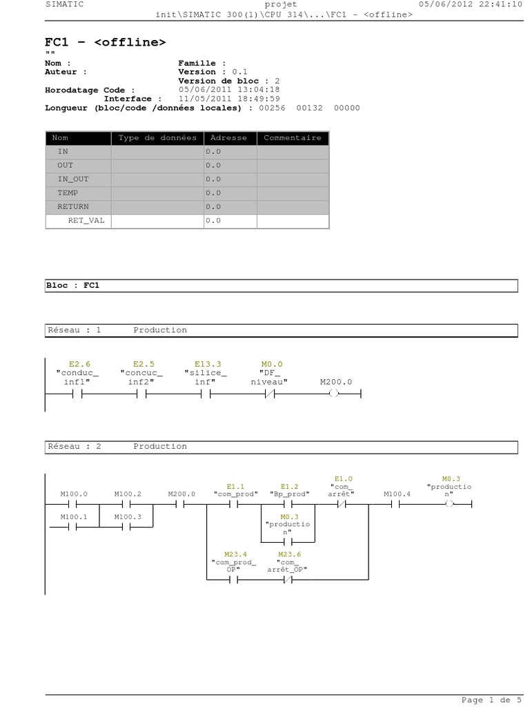 Programmation FC1 pour SIMATIC 300 | PDF