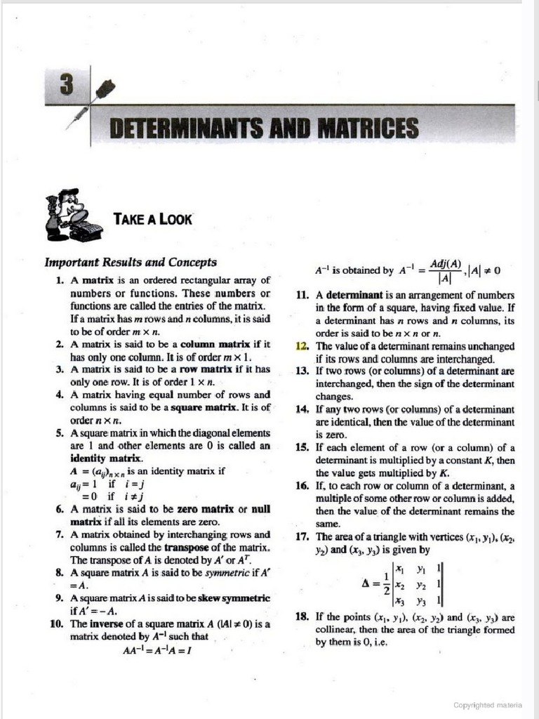 Matrices and Determinants For JEE Mains and Advanced PDF