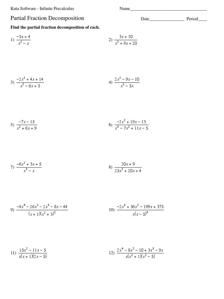 Partial Fraction Decomposition | PDF | Teaching Mathematics