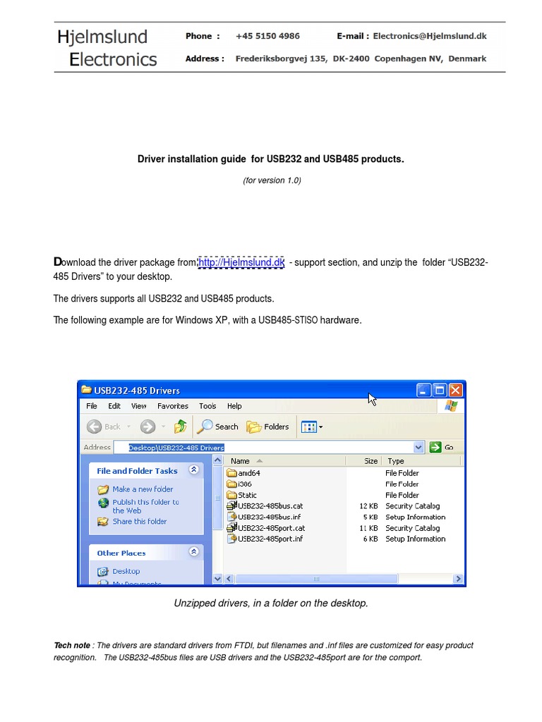 USB232 and USB485 Driver Installation Guide | PDF | Device Driver ...