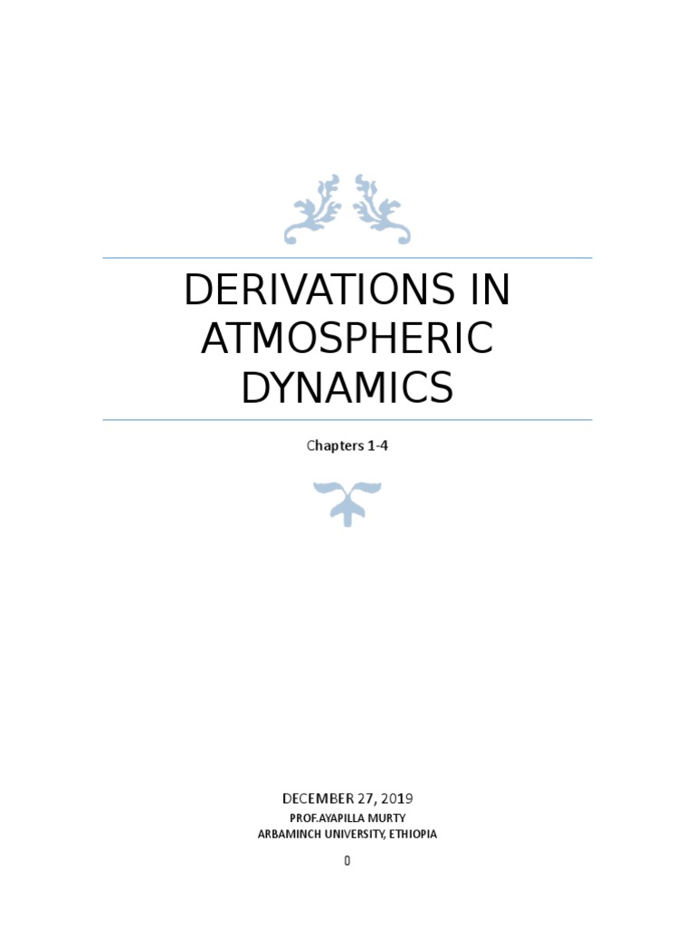 Atmosphere Dynamics ch.14, by Prof.A.S.N.Murty PDF Acceleration