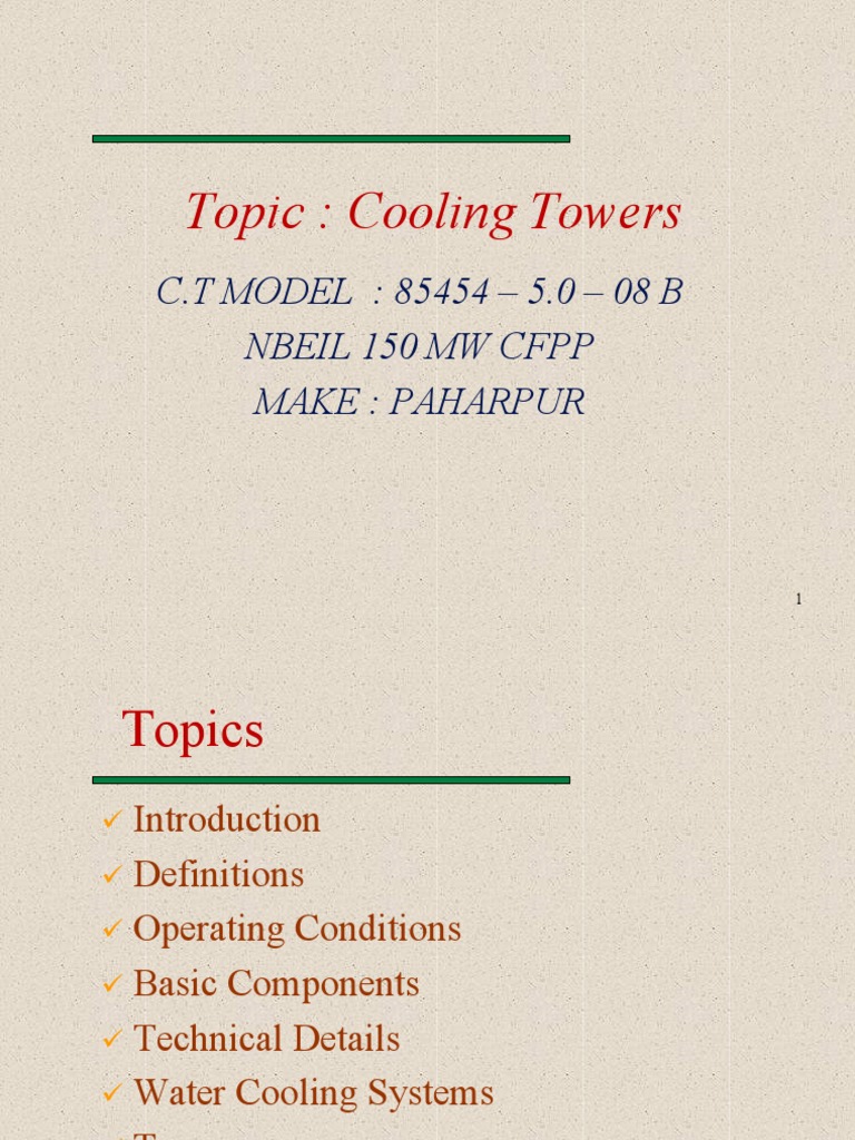 Cooling Tower Performance and Maintenance Guide | PDF | Humidity ...