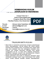 Materi I Perkembangan Hukum Ketenagakerjaan di Indonesia