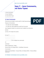 Selenium Class 7 Java Comments Modifiers and Data Types