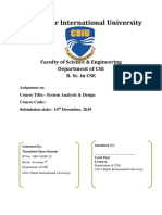 Cox's Bazar University CSE Assignment on System Analysis & Design