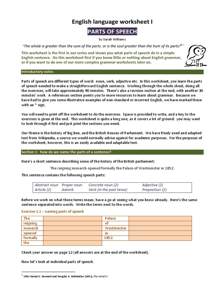 Parts of Speech PDF | PDF | Verb | Noun