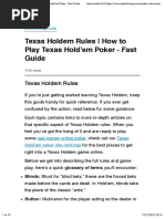 Texas Holdem Rules - How To Play Texas Hold'em Poker - Fast Guide PDF