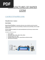 MANUFACTURES OF RAPIER LOOM