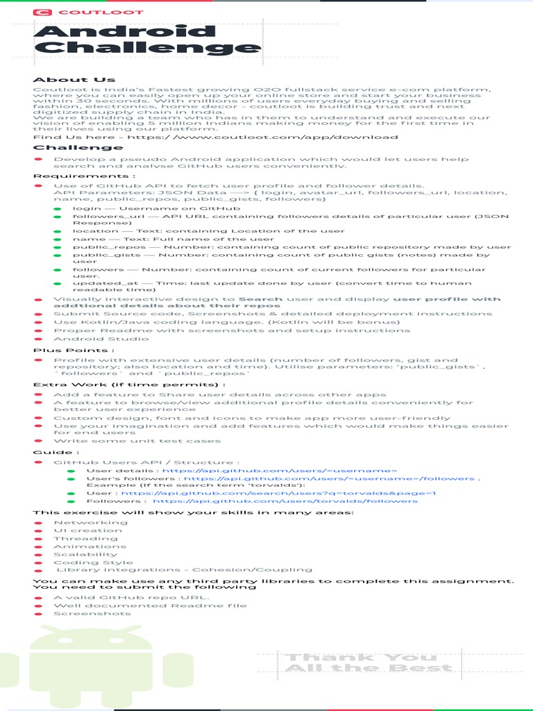 Android App Dev Challenge | PDF | Android (Operating System ...